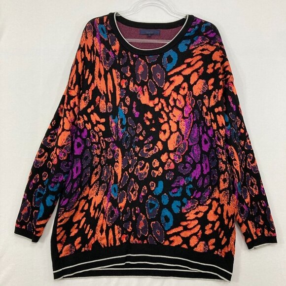 RACHEL Rachel Roy Sweaters - Rachel Rachel Roy size 3X Colorful Retro Artsy Stretch Knit Sweater Festival